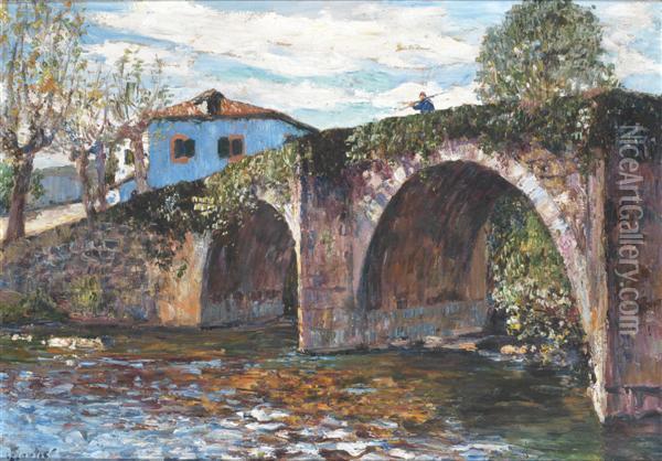 Le Pont Oil Painting - Louis Floutier