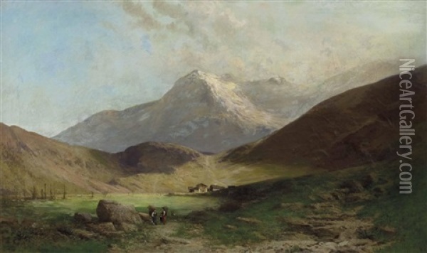 Hochtal In Den Sudtiroler Alpen Oil Painting - Adolfo Besozzi