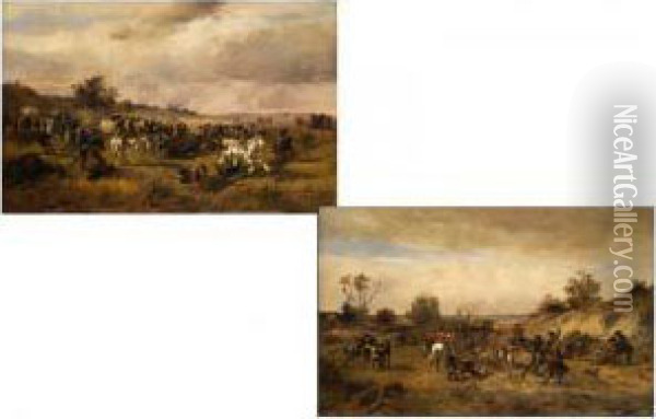 Reitergefecht Oil Painting - Alfred Ritter von Malheim Friedlander