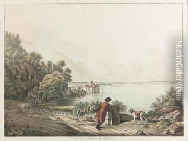 Vue Du Chateau De Chillon. Oil Painting - Christian von Mechel