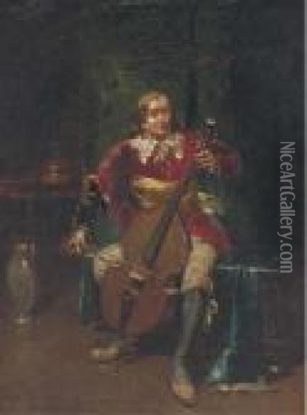 The Cello Player Oil Painting - David Eugene Girin