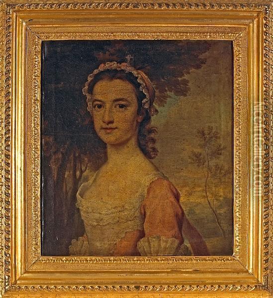 Portrait Of Young Woman, Thought To Be Miss Shirley Oil Painting - Joseph Highmore