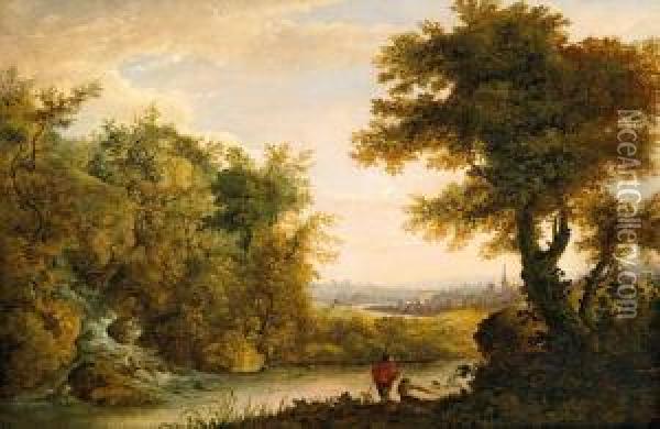 Flusslandschaft Mit Anglern Oil Painting - Hercules Pietersz Seghers