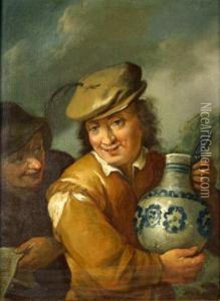 Man Holding A Jug Oil Painting - Frans Hals