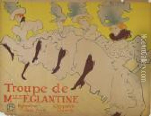 La Troupe Demademoiselle Eglantine Oil Painting - Henri De Toulouse-Lautrec