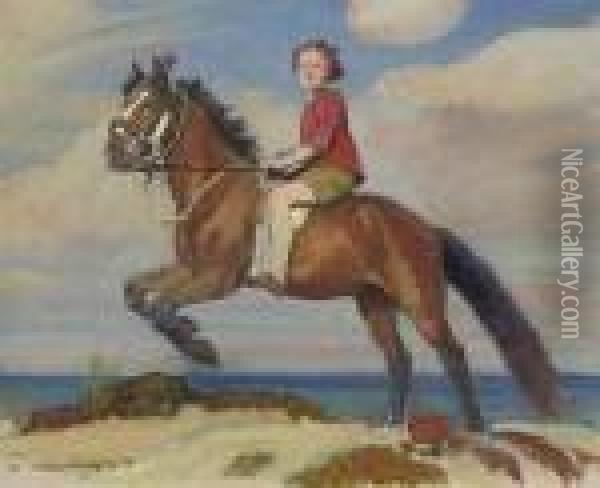 Mary On Horseback Oil Painting - George Spencer Watson