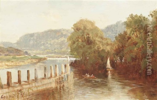 On The Thames, Quarry Wood, Near Marlow Oil Painting - George Hyde Pownall