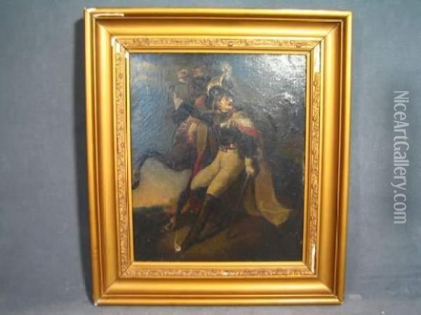 Cuirassier Blesse Quittant Le Feu Oil Painting - Theodore Gericault