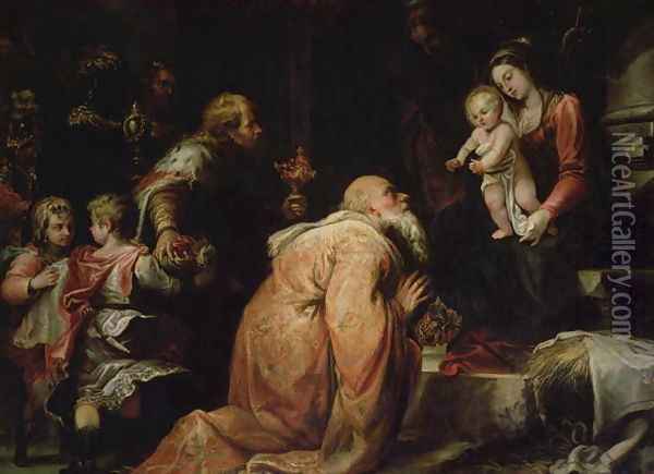 The Adoration of the Kings Oil Painting - Francisco Rizi