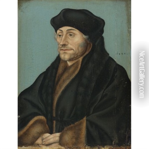 Portrait Of Erasmus Of Rotterdam Oil Painting - Lucas Cranach the Elder