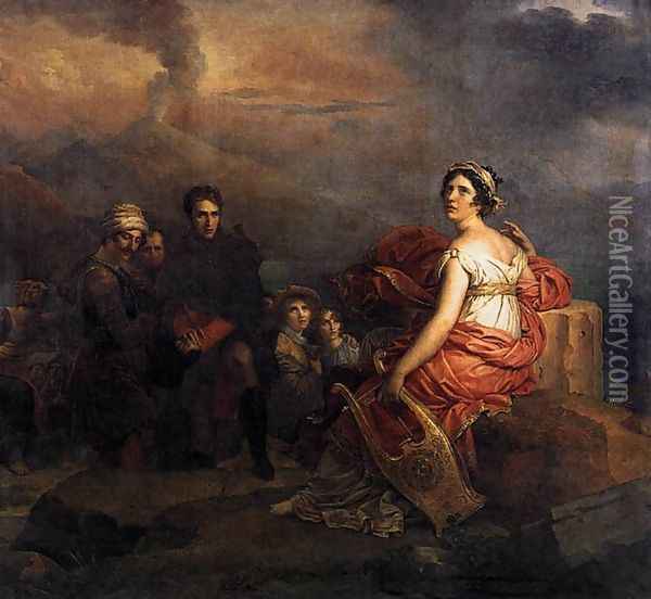 Corinne at Cape Miseno 1819 Oil Painting - Baron Francois Gerard