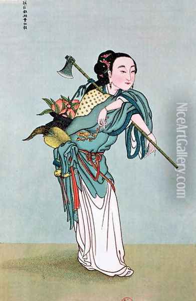 Ma Kou Carrying Medicinal Plants Oil Painting - Anonymous Artist