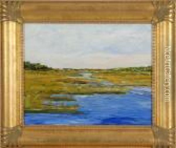 Marshside Sesuit Creek Oil Painting - Robert Anderson