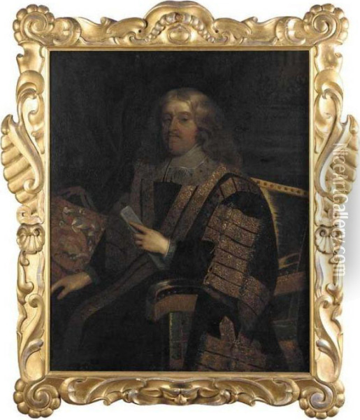 Portrait Of Lord Chancellor Clarendon Oil Painting - Sir Godfrey Kneller