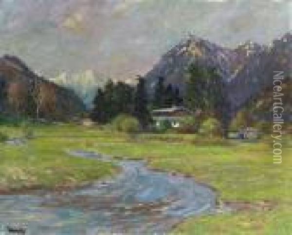 The Peaceful Valley Oil Painting - Edward Alfred Cucuel