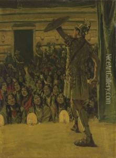 Frontier Theater Oil Painting - Gilbert Gaul