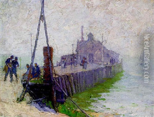 Wharf Oil Painting - Pauline Palmer