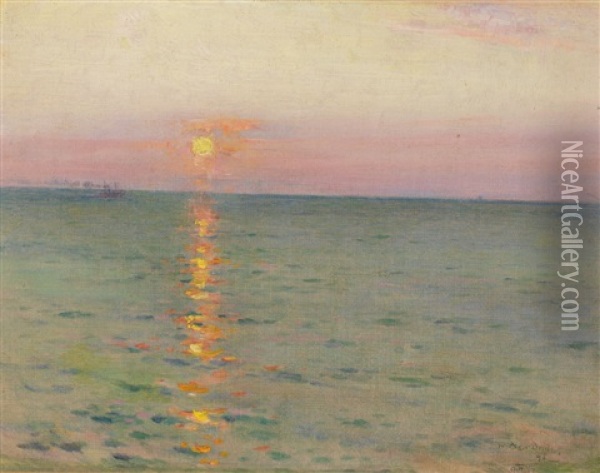 Marine Sunset Oil Painting - William Blair Bruce