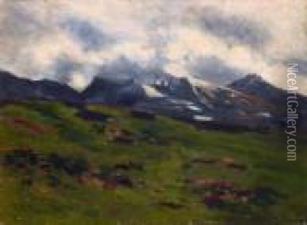Paesaggio Di Montagna Oil Painting - Beppe Ciardi