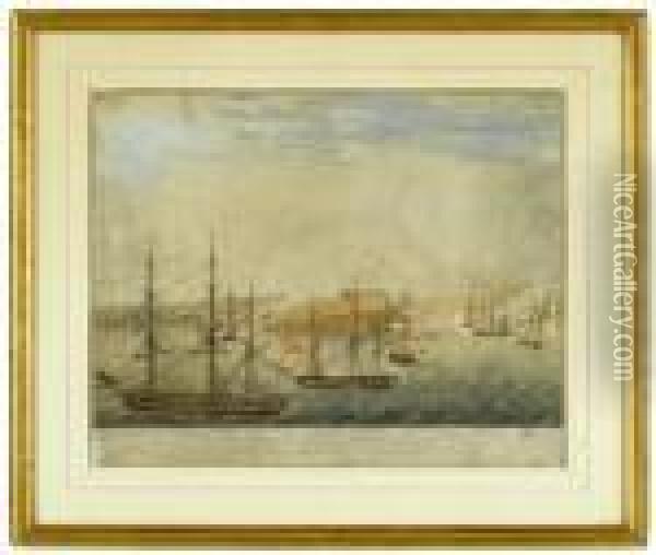 Attack On Fort Oswego, Lake Ontario, N. America Oil Painting - Robert I Havell