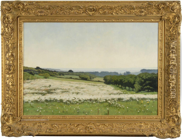 European Landscape Oil Painting - Arthur Henry Louis Dezobry
