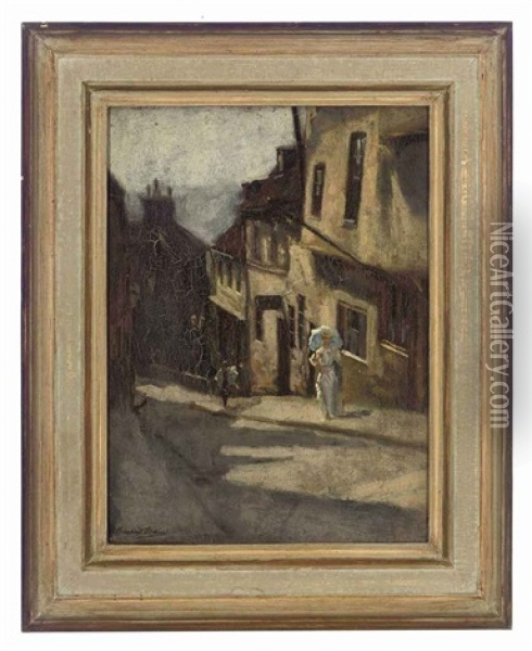 A Street In Lincoln Oil Painting - Bernhard Sickert