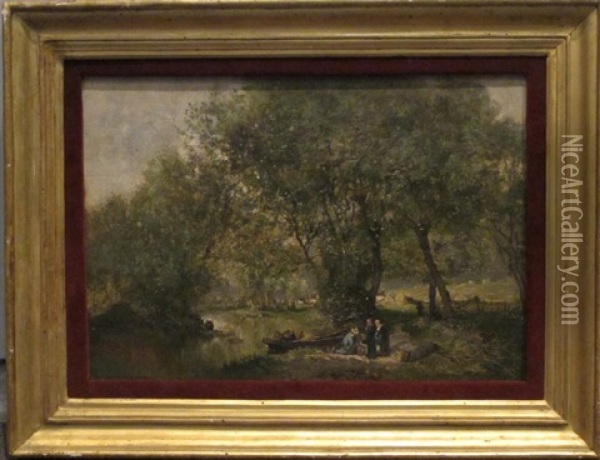 Le Partage De La Recolte Oil Painting - Godefroy de Hagemann