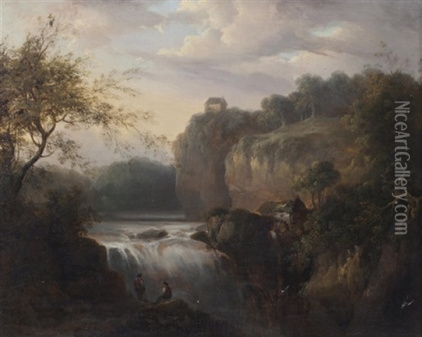 Figures By A Mill Oil Painting - Alexander Nasmyth