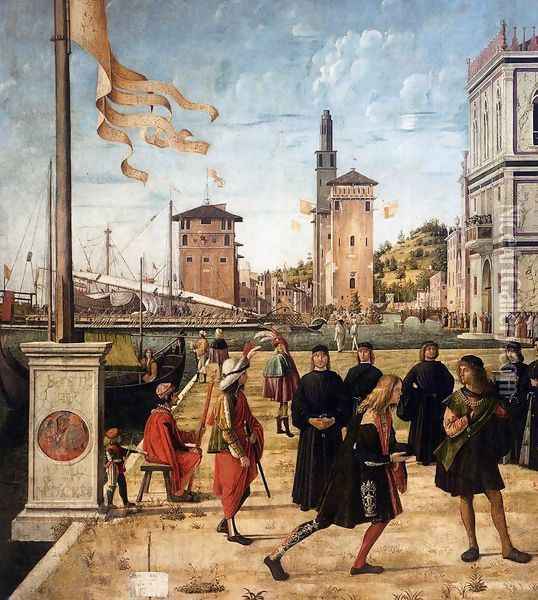 The Ambassadors Return to the English Court (detail 2) Oil Painting - Vittore Carpaccio
