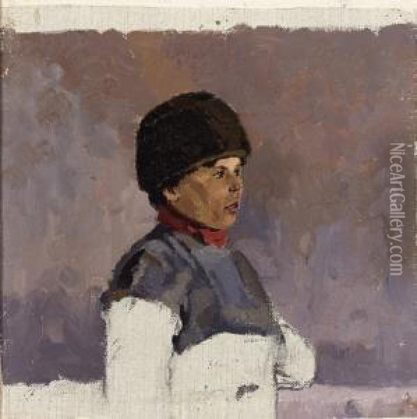 Study: Portrait Of A Young Boy Oil Painting - Ivan Iakovlevich Bilibine