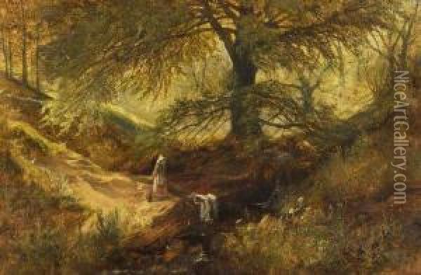 Fairlight Glen - Near Hastings Oil Painting - Joseph Denovan Adam