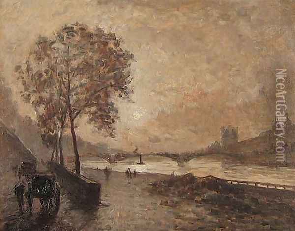 La Seine, vue sur Notre-Dame Oil Painting - Frank Myers Boggs