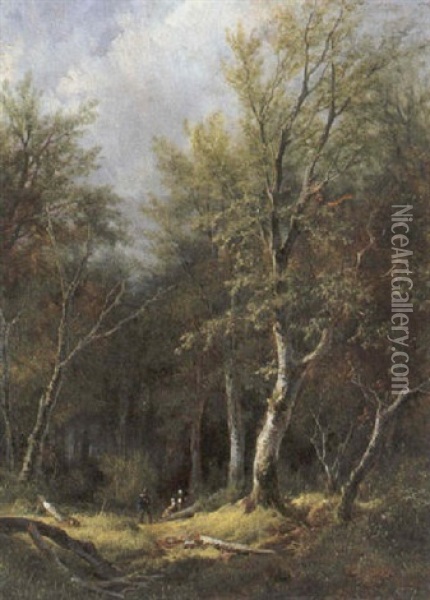 Waldlichtung Mit Figurlicher Staffage Oil Painting - Remigius Adrianus van Haanen