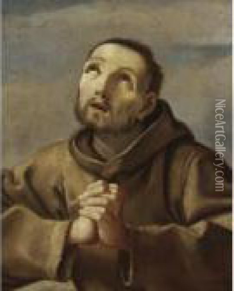 Saint Francis At Prayer Oil Painting - Guido Reni