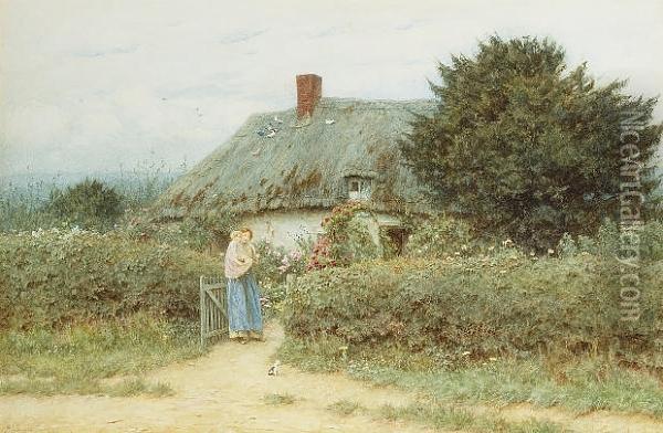 Cottage Near Downton, Wiltshire Oil Painting - Helen Mary Elizabeth Allingham
