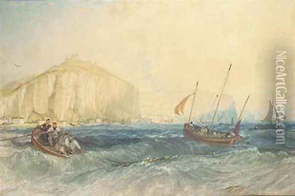 Fishing boats off Hastings Oil Painting - Joseph Mallord William Turner