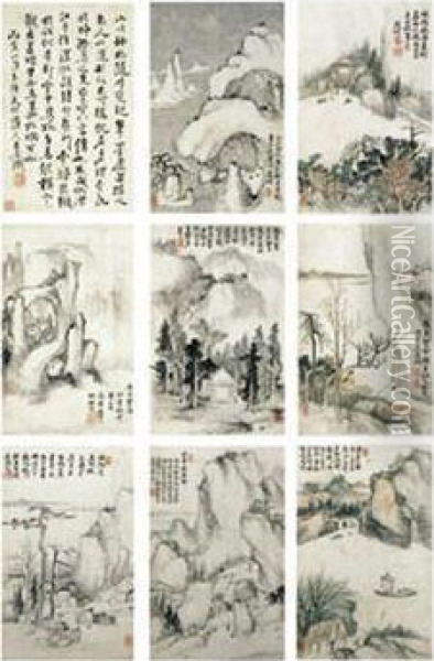 Landscapes In The Styles Of Ancient Masters Oil Painting - Dai Benxiao