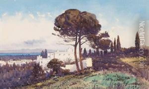 Villa Rais, Alger. Oil Painting - Alphonse Rey