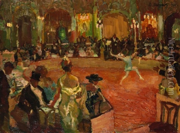 Tanzdarbietung Im Eleganten Nachtclub Oil Painting - Beppo (Joseph) Steinmetz