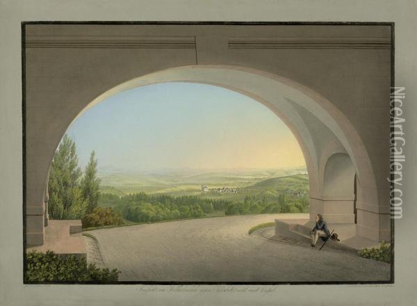 Ansicht Von Wilhelmshohe Gegen Kirchditmold Oil Painting - Johann Heinrich Bleuler I