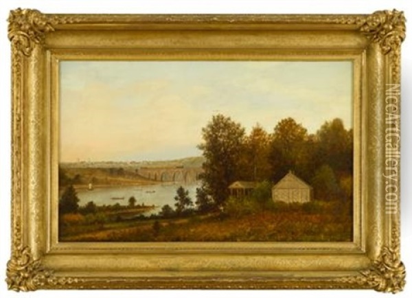 View Of Philadelphia From The Schuylkill River Oil Painting - Charles Wilson Knapp