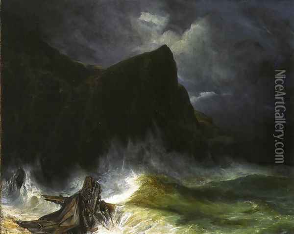 The Storm Oil Painting - Eugene Isabey