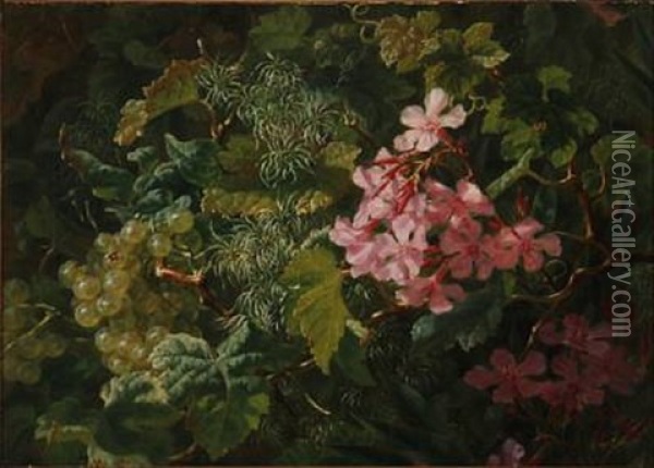 Oleanders And Grapes Oil Painting - Anthonie Eleonore (Anthonore) Christensen
