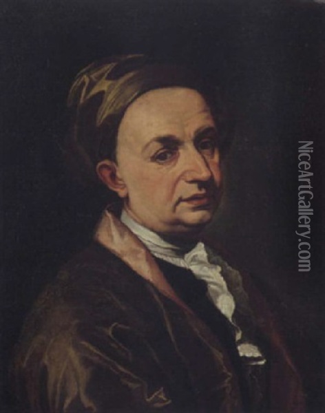 Ritratto Di Gentiluomo Con Turbante Oil Painting - Salomone Adler