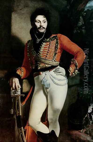 Portrait of Colonel Evgraf V Davydov 1775-1823 Oil Painting - Orest Kiprensky