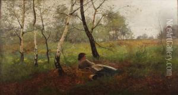 A Rest By The Way Oil Painting - Benjamin D. Sigmund