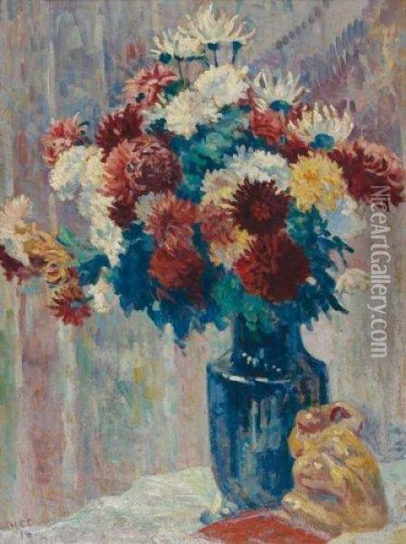Bouquet De Fleurs Oil Painting - Maximilien Luce