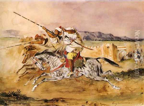 Arab Fantasia Oil Painting - Eugene Delacroix