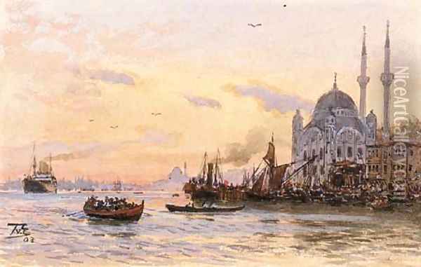 View of Constantinople Oil Painting - Themistocles Von Eckenbrecher