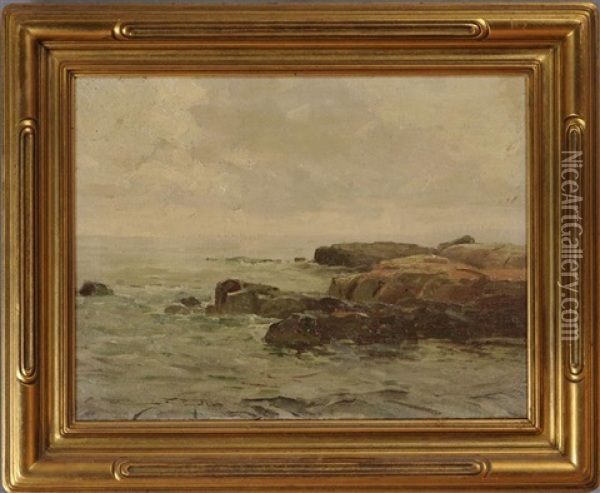Seascape With Rocky Outcrop Oil Painting - Chauncey Foster Ryder